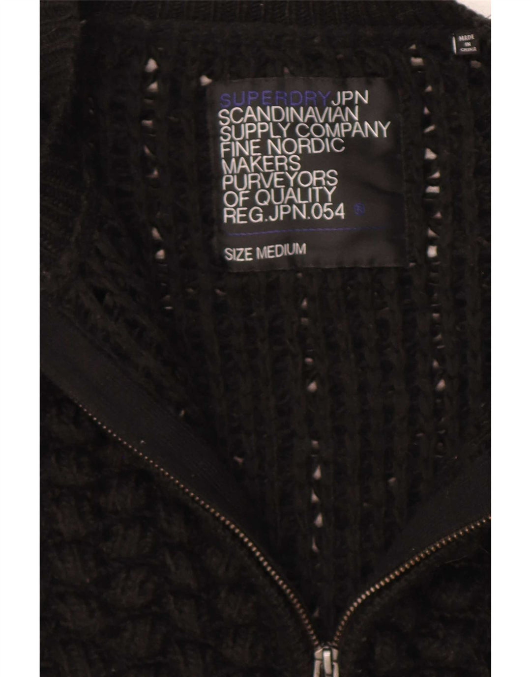 Superdry Womens Crop Cardigan Sweater UK 14 Medium Black