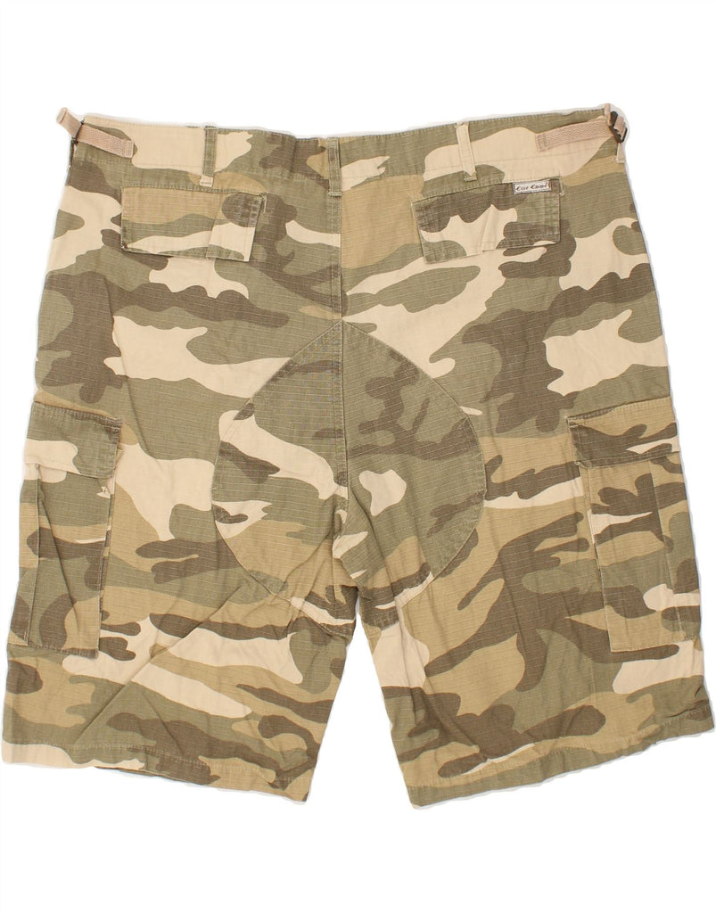 VINTAGE Mens Cargo Shorts XL W40 Khaki Camouflage Cotton Vintage Vintage and Second-Hand Vintage from Messina Hembry 