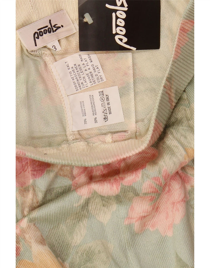 Vintage Womens Leggings UK 12 Medium  Blue Floral Viscose