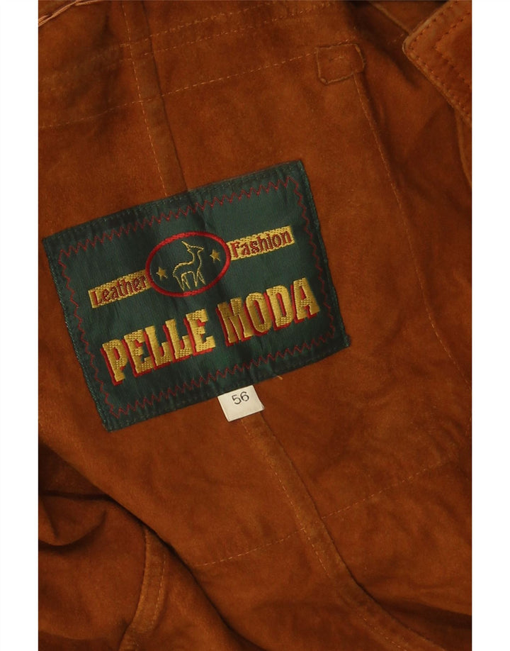 Pelle Moda Mens Suede Jacket IT 56 3XL Brown Leather