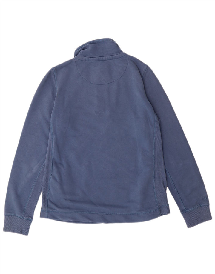 FAT FACE Womens Zip Neck Sweatshirt Jumper UK 12 Medium  Blue Cotton