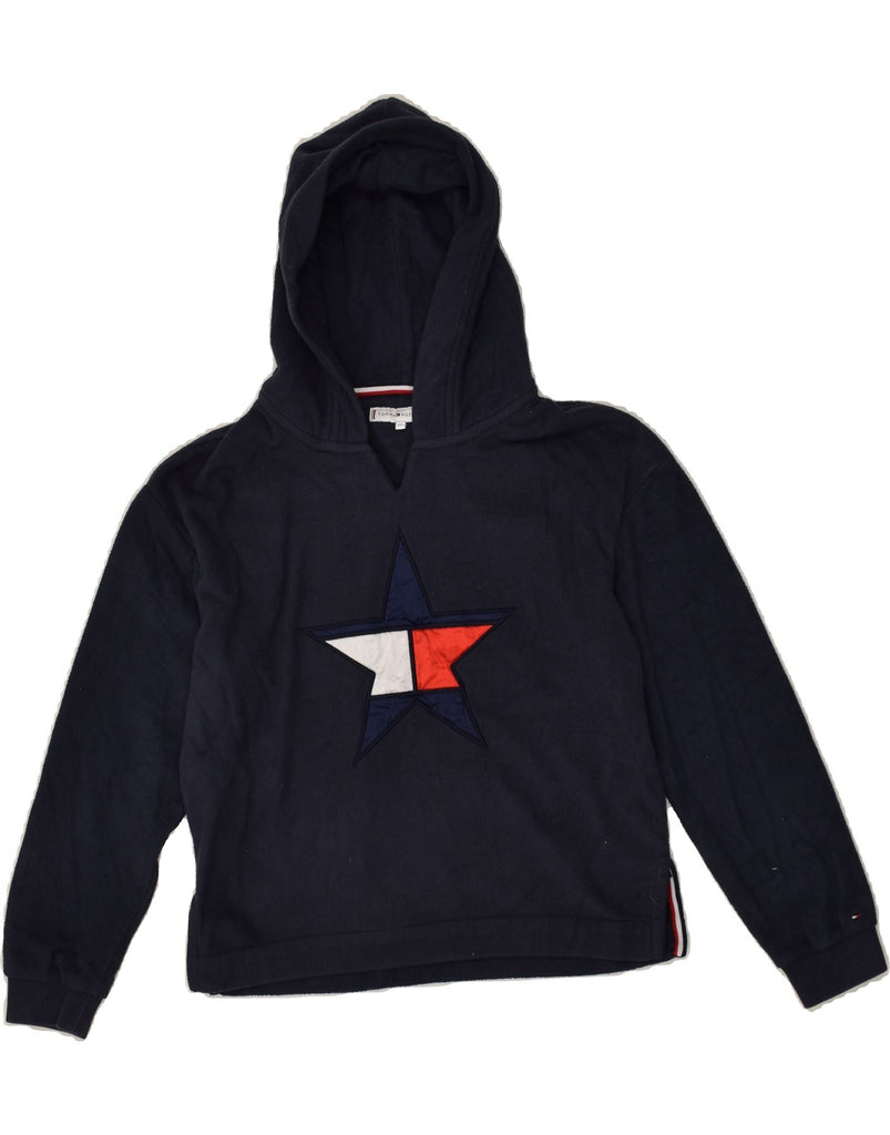 TOMMY HILFIGER Boys Fleece Graphic Hoodie Jumper 11-12 Years Navy Blue | Vintage Tommy Hilfiger | Thrift | Second-Hand Tommy Hilfiger | Used Clothing | Messina Hembry 