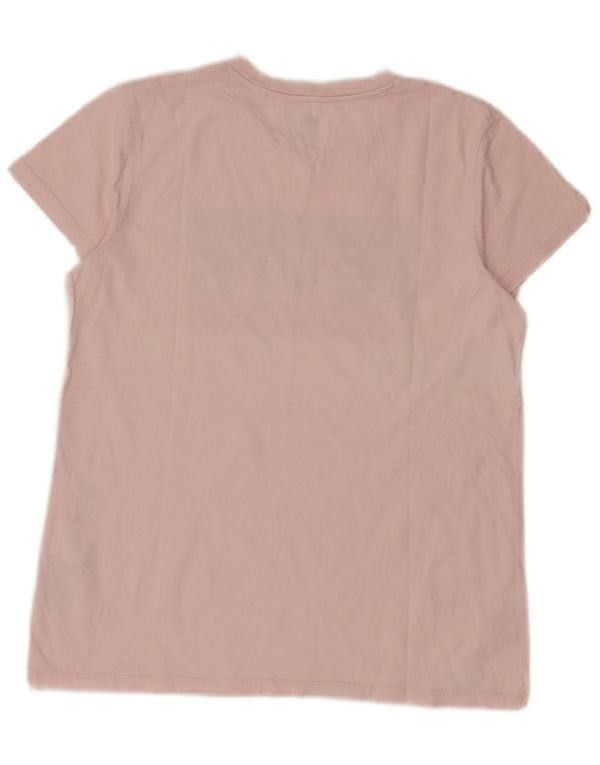 Levi's Womens Graphic T-Shirt Top UK 14 Medium Pink Cotton