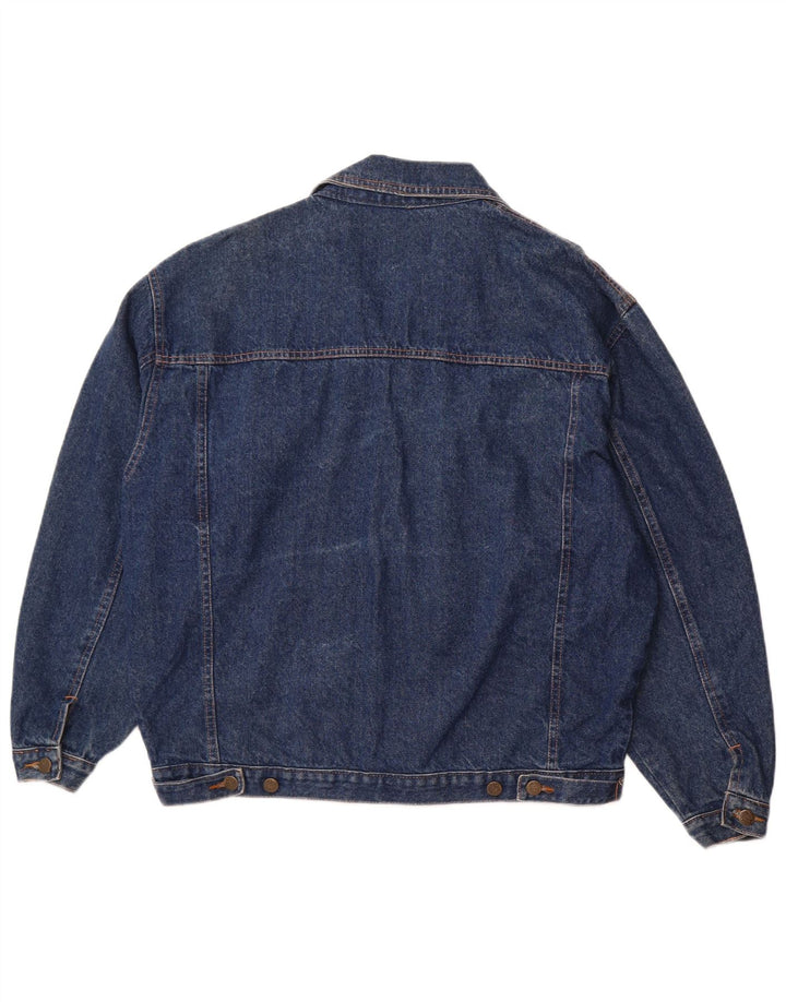 VINTAGE Mens Denim Jacket UK 40 Large Blue Cotton