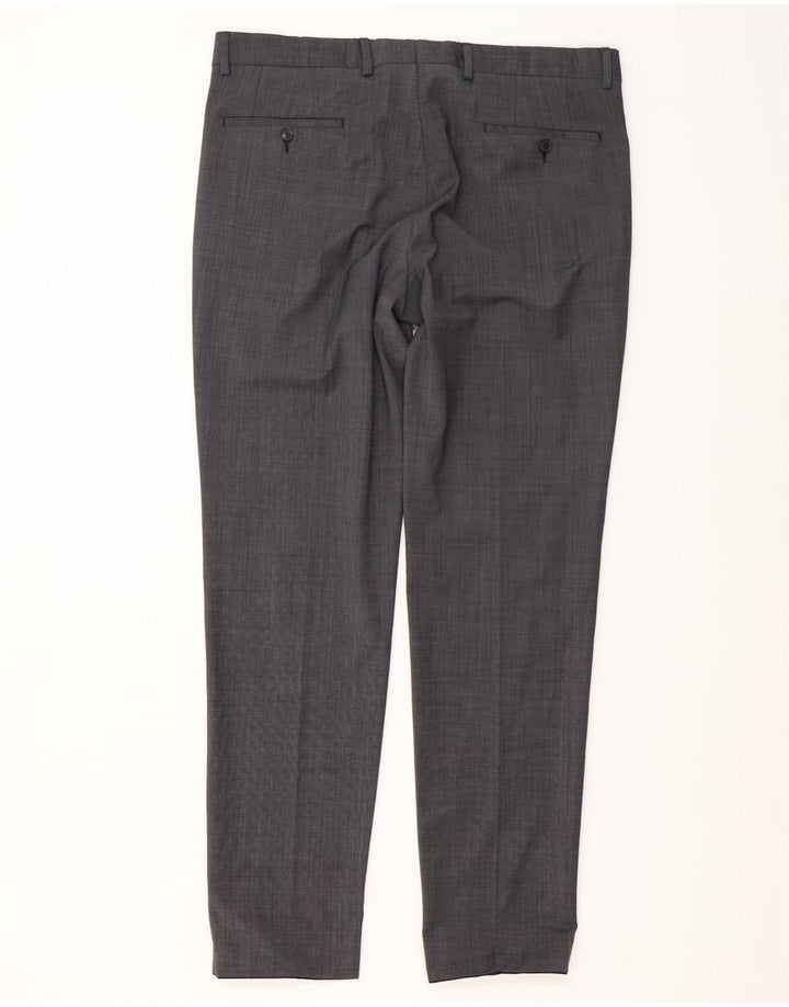 S.Oliver Mens 2 Button Piece Suit UK 46 3XL W38 L32 Grey Polyester