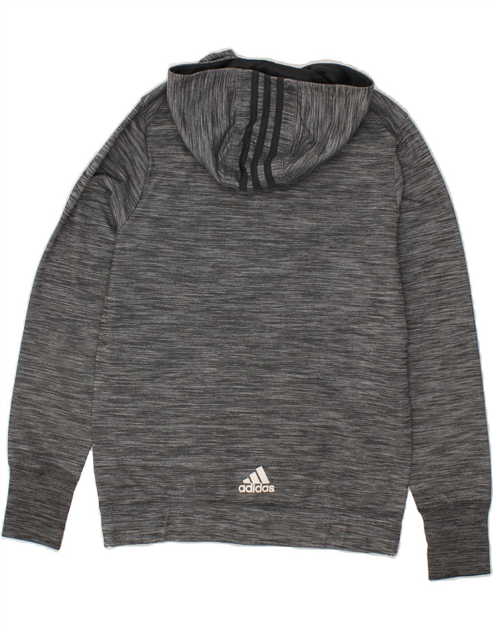 ADIDAS Boys Graphic Zip Hoodie Sweater 13-14 Years Grey Polyester Vintage Adidas and Second-Hand Adidas from Messina Hembry 