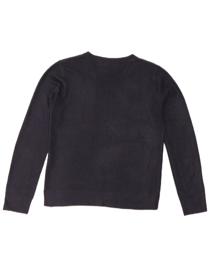 Marks & Spencer Womens Crew Neck Jumper Sweater UK 10 Small Navy Blue