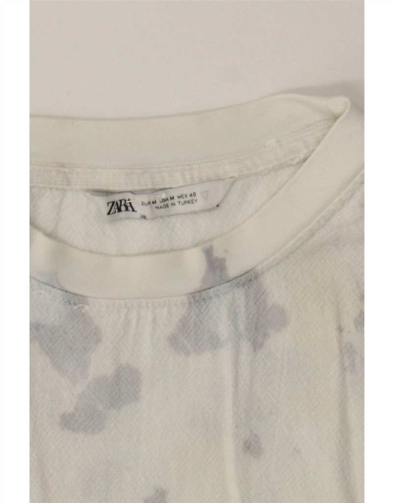 ZARA Mens T-Shirt Top Medium White Tie Dye Vintage Zara and Second-Hand Zara from Messina Hembry 