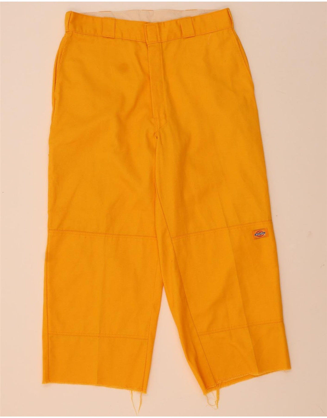 Dickies Mens Crop Cargo Trousers W34 L24 Yellow Polyester