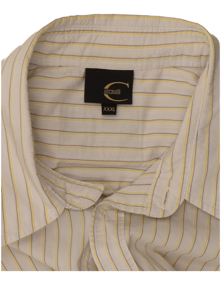 Just Cavalli Mens Shirt 3XL White Pinstripe