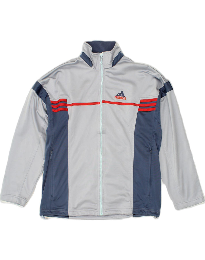 ADIDAS Boys Tracksuit Top Jacket 12-13 Years Grey Colourblock Polyester | Vintage Adidas | Thrift | Second-Hand Adidas | Used Clothing | Messina Hembry 