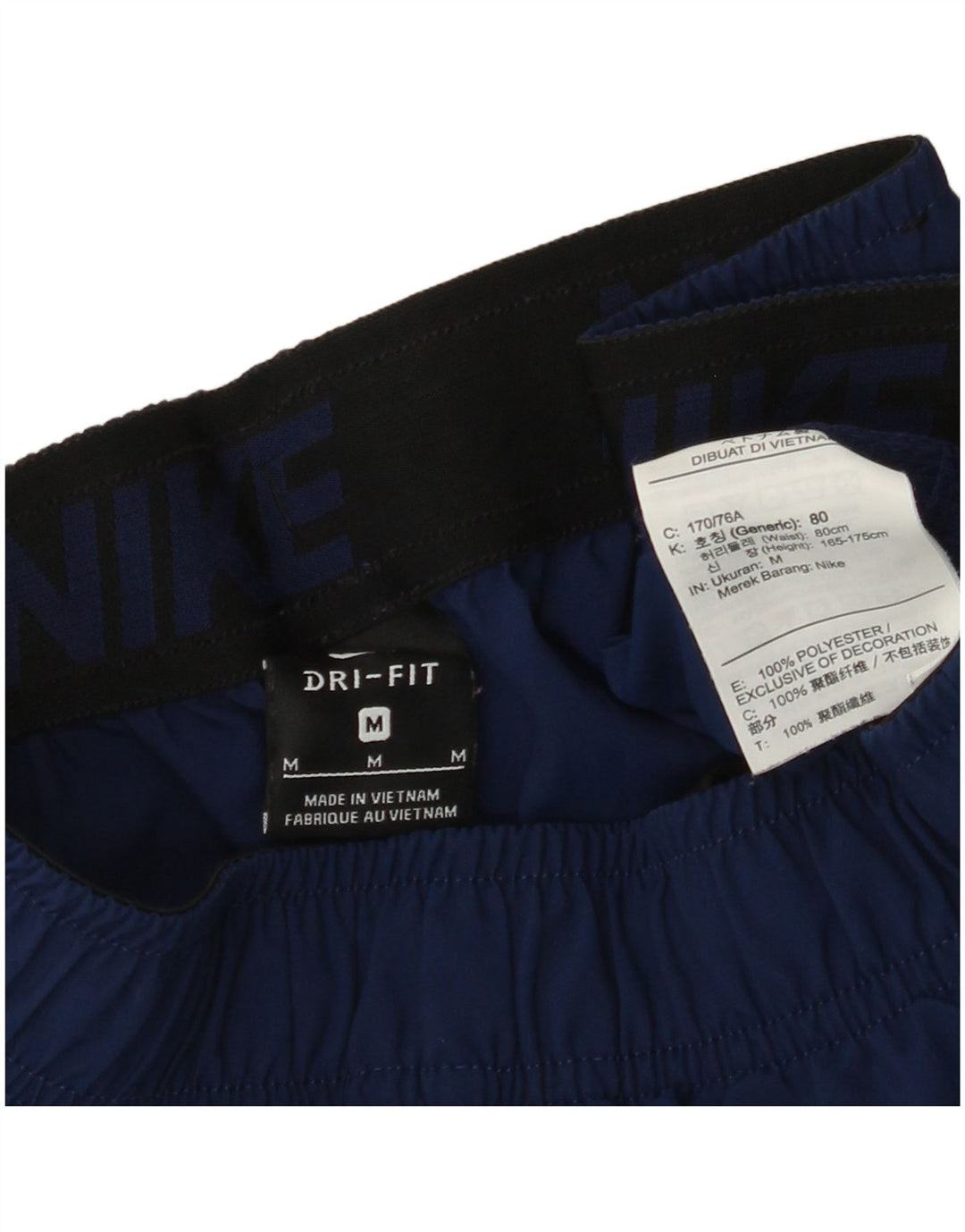NIKE Mens Dri Fit Graphic Sport Shorts Medium  Navy Blue Polyester