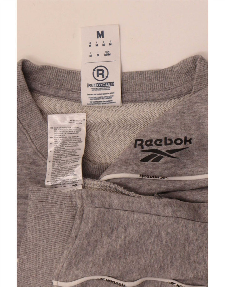 Reebok Mens Sweatshirt Jumper Medium Grey Cotton