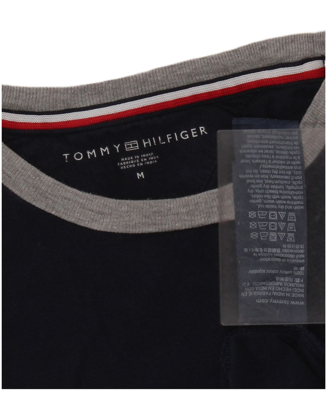 Tommy Hilfiger Mens Graphic T-Shirt Top Medium Navy Blue Cotton