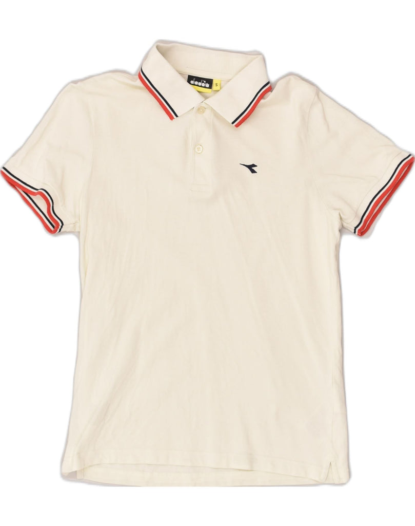 DIADORA Mens Polo Shirt Small Off White Cotton | Vintage Diadora | Thrift | Second-Hand Diadora | Used Clothing | Messina Hembry 