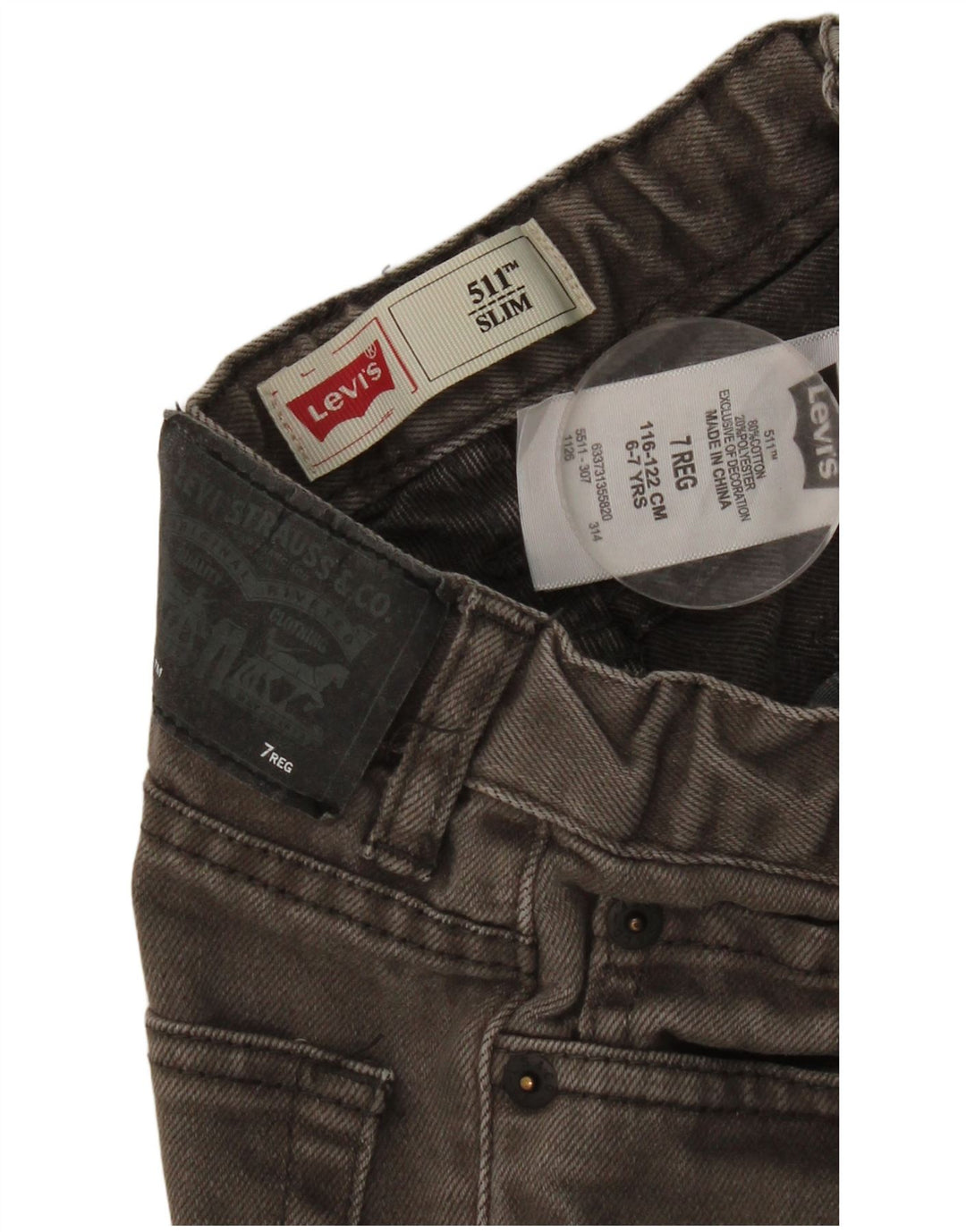 Levi's Boys 511 Slim Jeans 6-7 Years W20 L20 Green Cotton