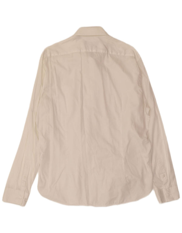 Dkny Mens Slim Fit Shirt Medium White Cotton