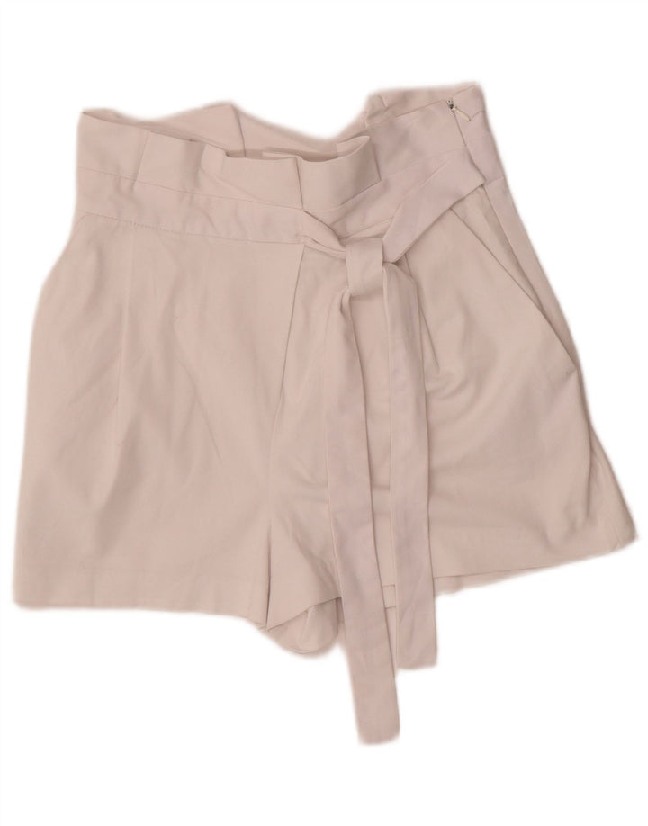 Zara Womens High Waist Shorts Small W26 White Cotton