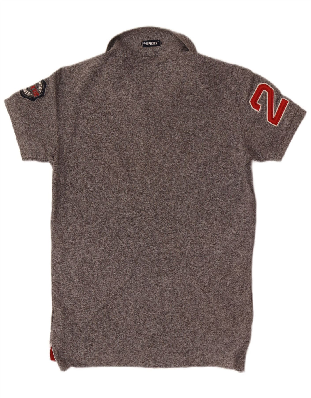 Superdry Mens Graphic Polo Shirt Small Grey Cotton