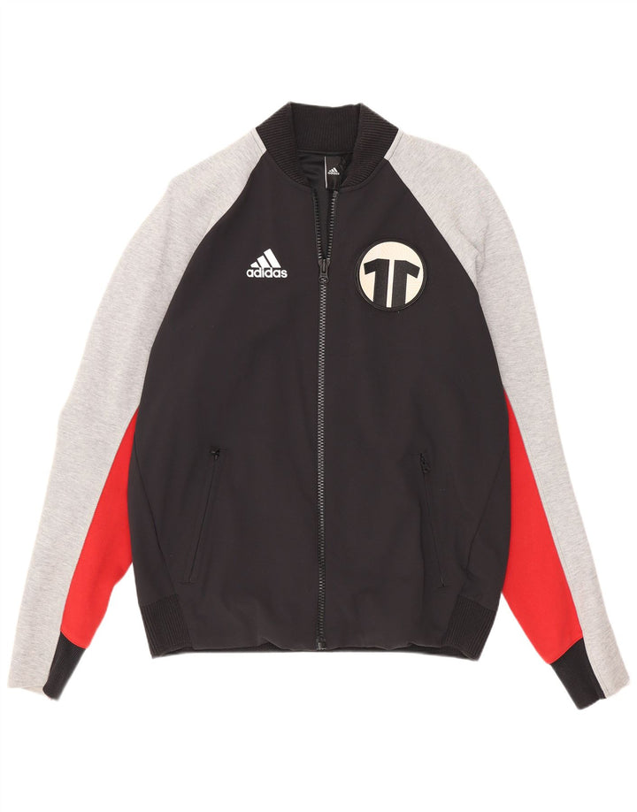 Adidas Mens Graphic Tracksuit Top Jacket Medium Black Colourblock Sports