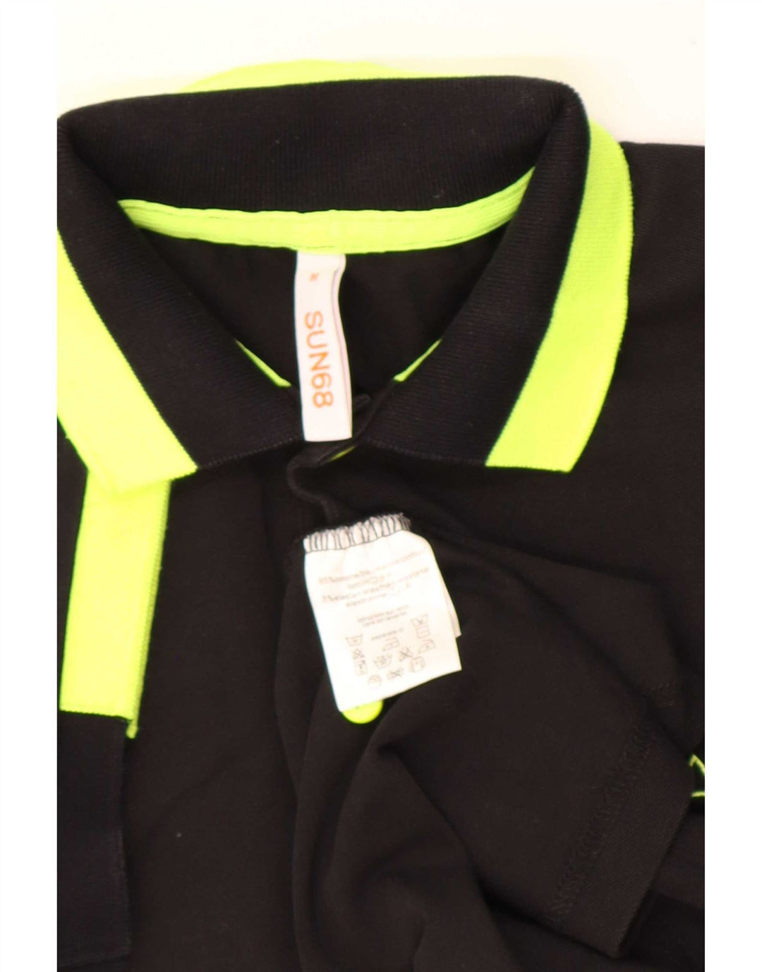 Sun68 Mens Polo Shirt Medium Black Colourblock Cotton