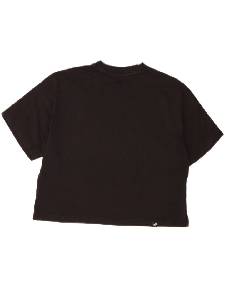 PUMA Womens Crop T-Shirt Top UK 14 Medium Black Vintage Puma and Second-Hand Puma from Messina Hembry 