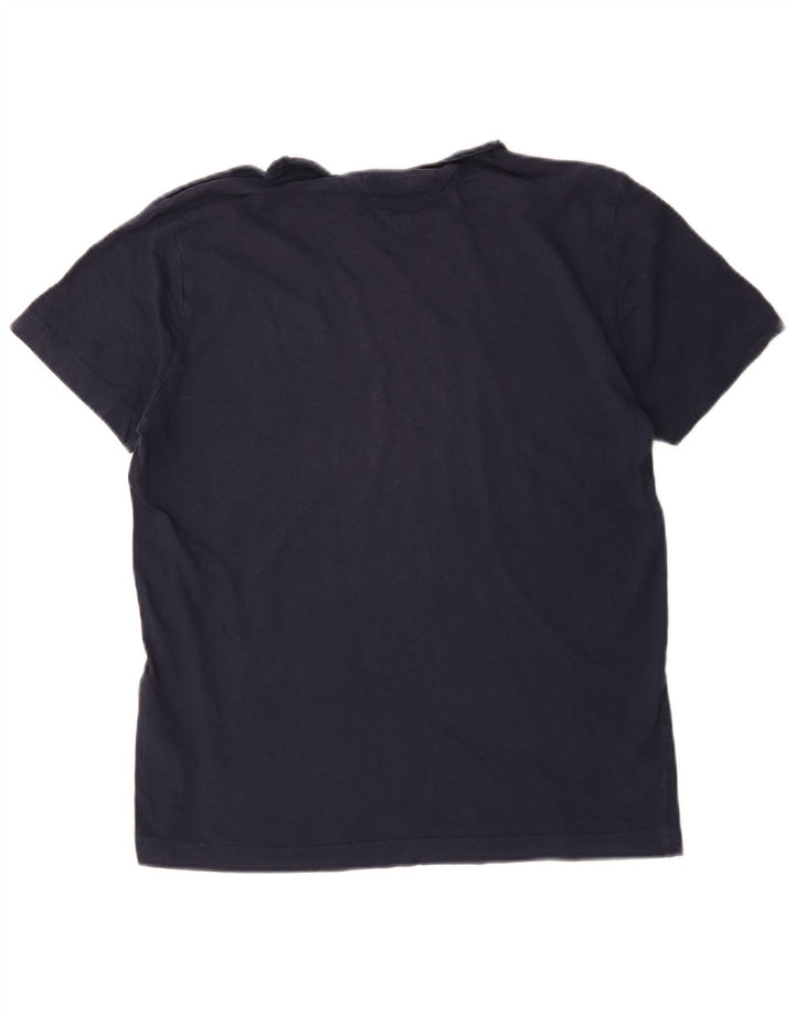 Tommy Hilfiger Mens Graphic T-Shirt Top Medium Navy Blue Cotton