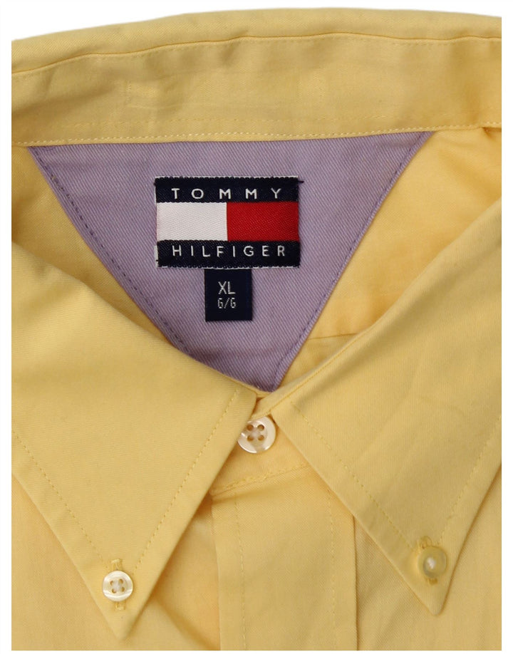 TOMMY HILFIGER Mens Short Sleeve Shirt XL Yellow