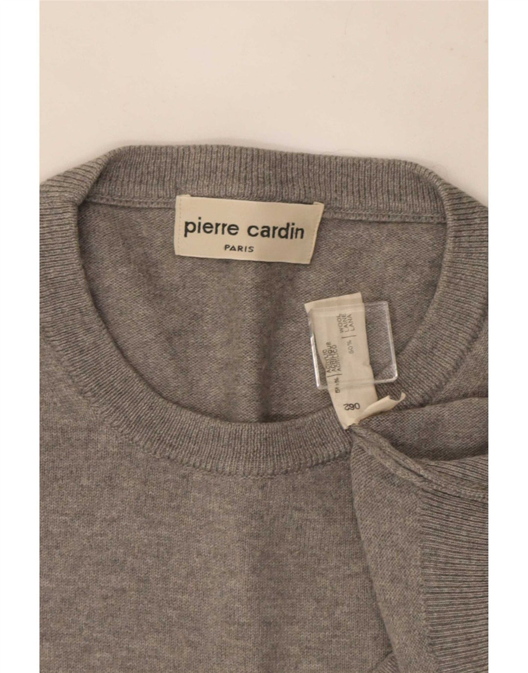 Pierre Cardin Mens Crew Neck Jumper Sweater XL Grey Acrylic