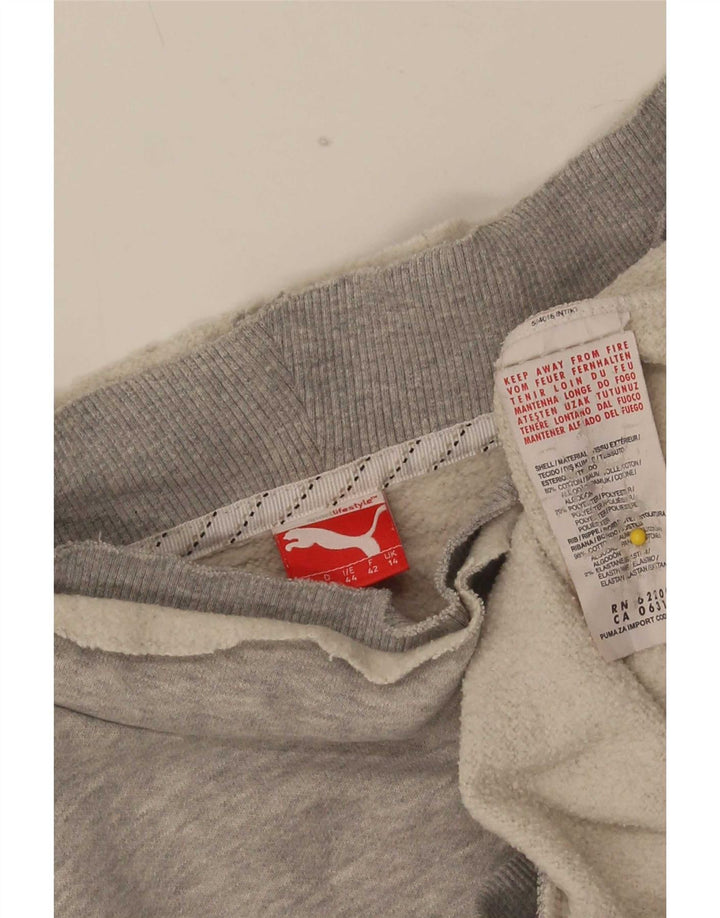 Puma Womens Sweatshirt Jumper UK 14 Medium Grey Flecked Cotton