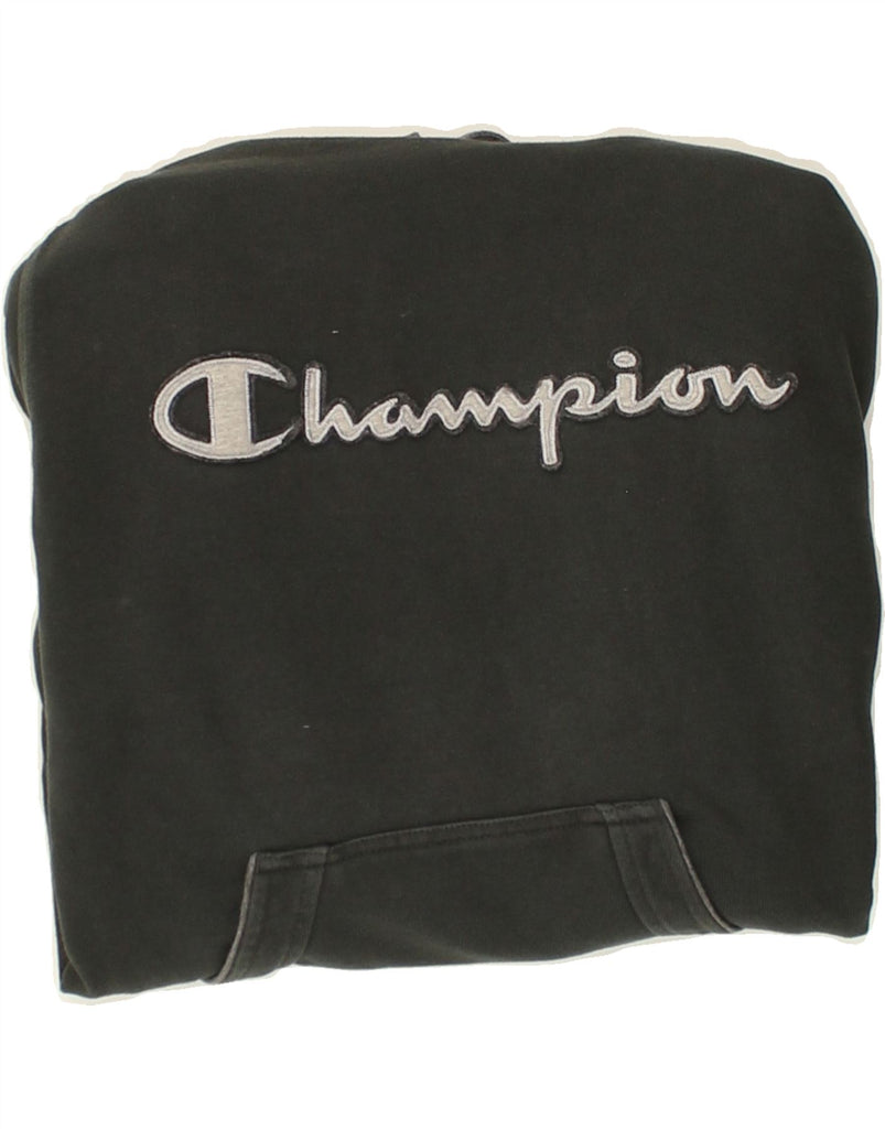 CHAMPION Womens Graphic Hoodie Jumper Small Black Cotton | Vintage Champion | Thrift | Second-Hand Champion | Used Clothing | Messina Hembry 