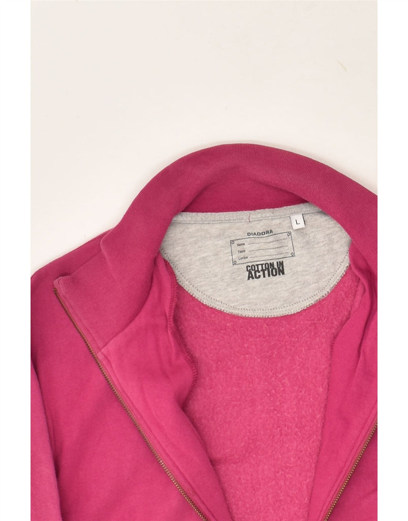 DIADORA Womens Tracksuit Top Jacket UK 16 Large Pink | Vintage Diadora | Thrift | Second-Hand Diadora | Used Clothing | Messina Hembry 