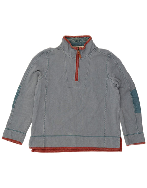 Fat Face Mens Zip Neck Sweatshirt Jumper Large Blue Cotton