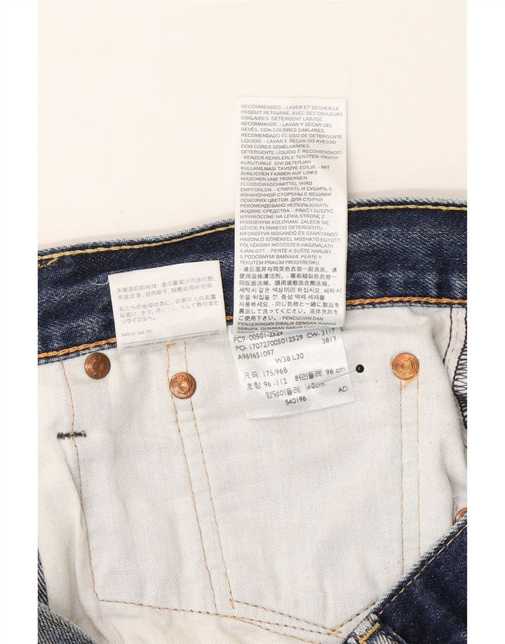 Levi's Mens 501 Straight Jeans W38 L30 Navy Blue Cotton