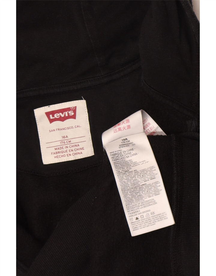 Levi's Boys Zip Hoodie Sweater 15-16 Years Black Cotton