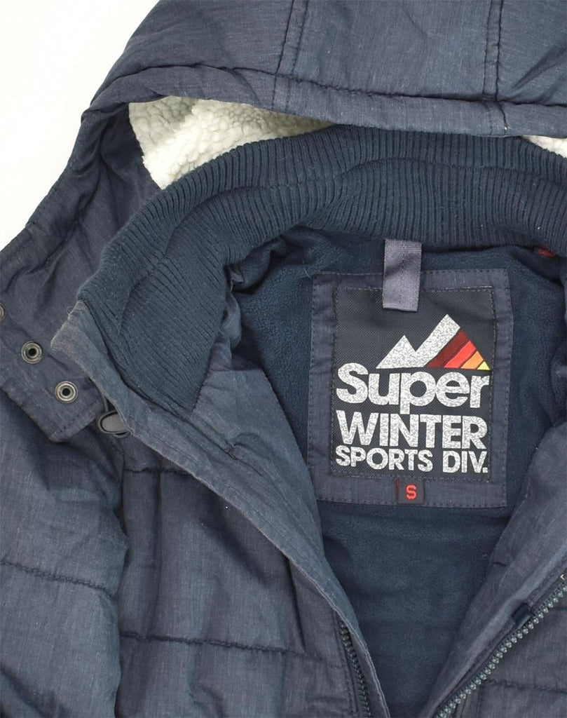 SUPERDRY Mens Windbreaker Jacket UK 36 Small Navy Blue Polyester | Vintage Superdry | Thrift | Second-Hand Superdry | Used Clothing | Messina Hembry 