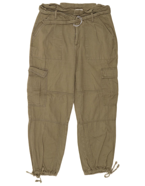 Whistles Womens Joggers Cargo Trousers UK 12 Medium W30 L25 Khaki Cotton