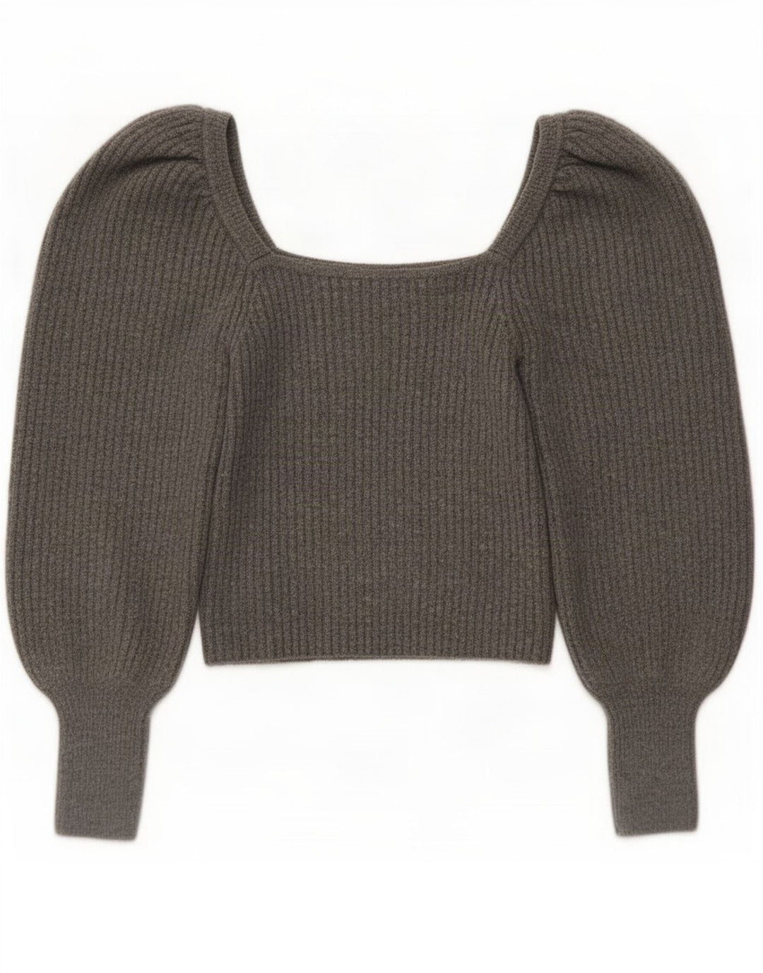 Zara Womens Top Long Sleeve UK 12 Medium Grey Acrylic