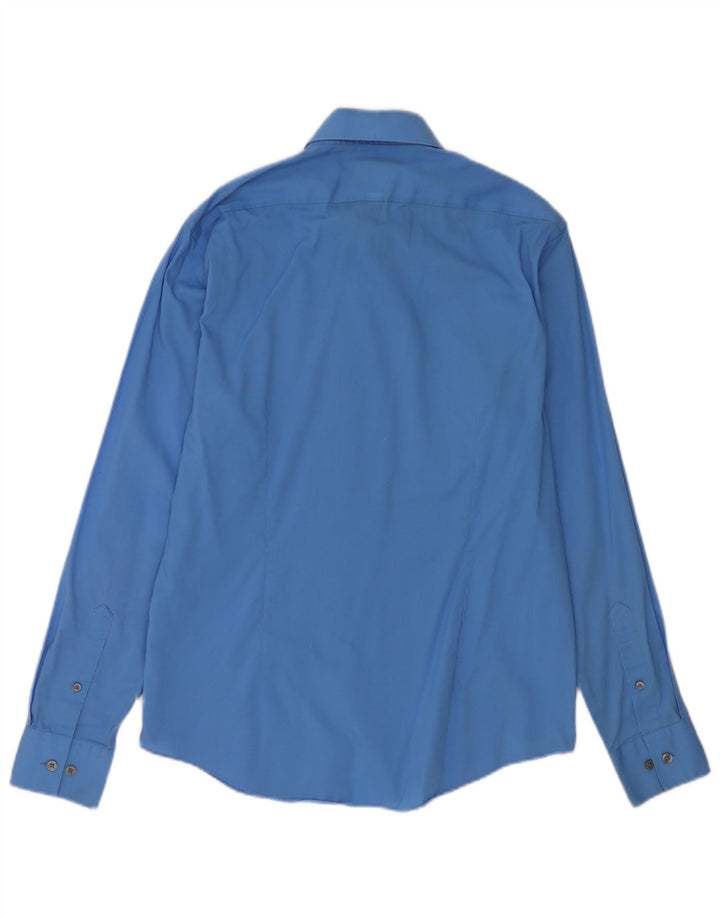 Calvin Klein Mens Slim Fit Shirt Size 40 16 3/4 Large Blue