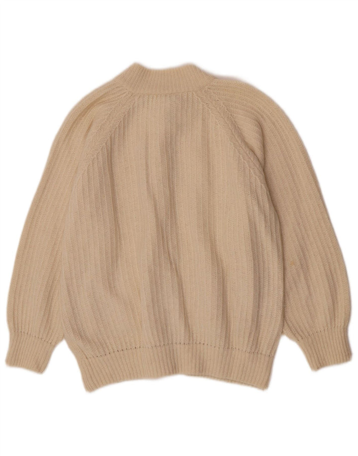 Vintage Womens Cardigan Sweater UK 16 Large Off White Wool