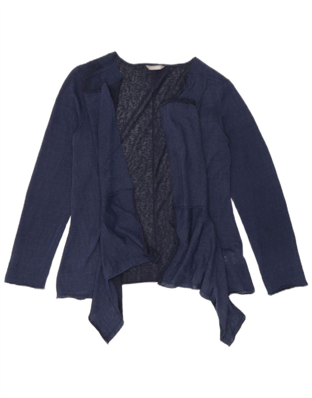 Marks & Spencer Womens Cardigan Sweater UK 10 Small Navy Blue Polyester