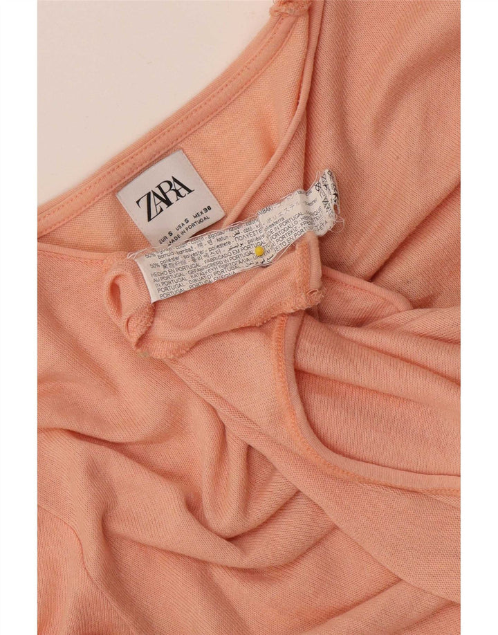 Zara Mens T-Shirt Top Small Pink Cotton