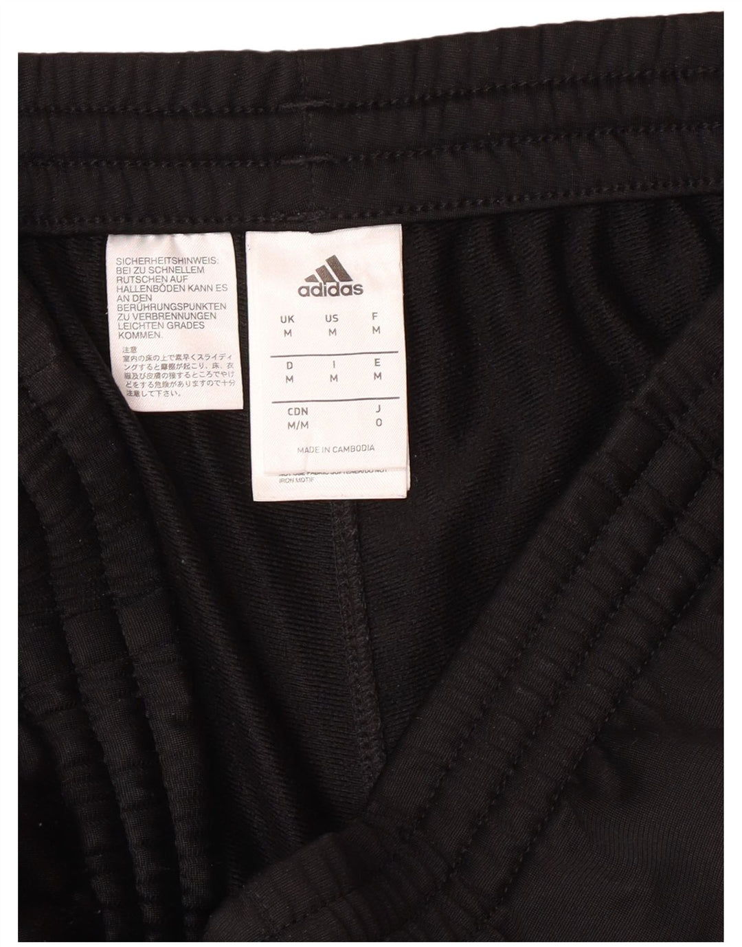 ADIDAS Mens Tracksuit Trousers Joggers Medium Black Polyester