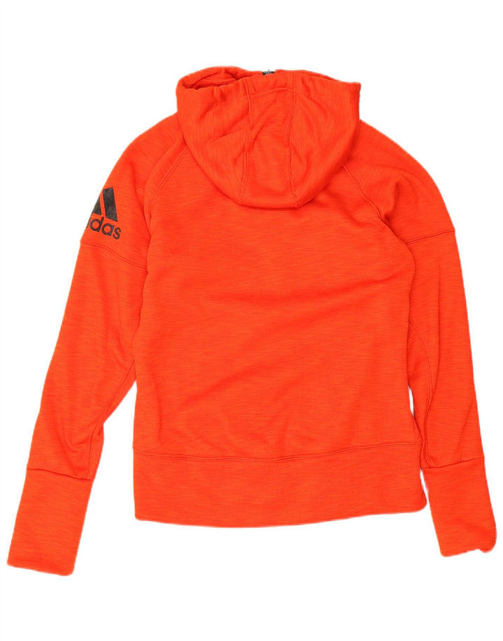 Adidas Womens Zip Hoodie Sweater UK 8/10 Small Red Polyester