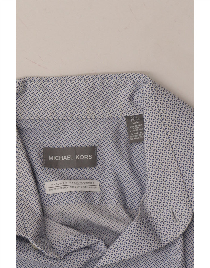 MICHAEL KORS Mens Slim Fit Shirt Size 15 1/2 Medium Blue Spotted Cotton Vintage Michael Kors and Second-Hand Michael Kors from Messina Hembry 