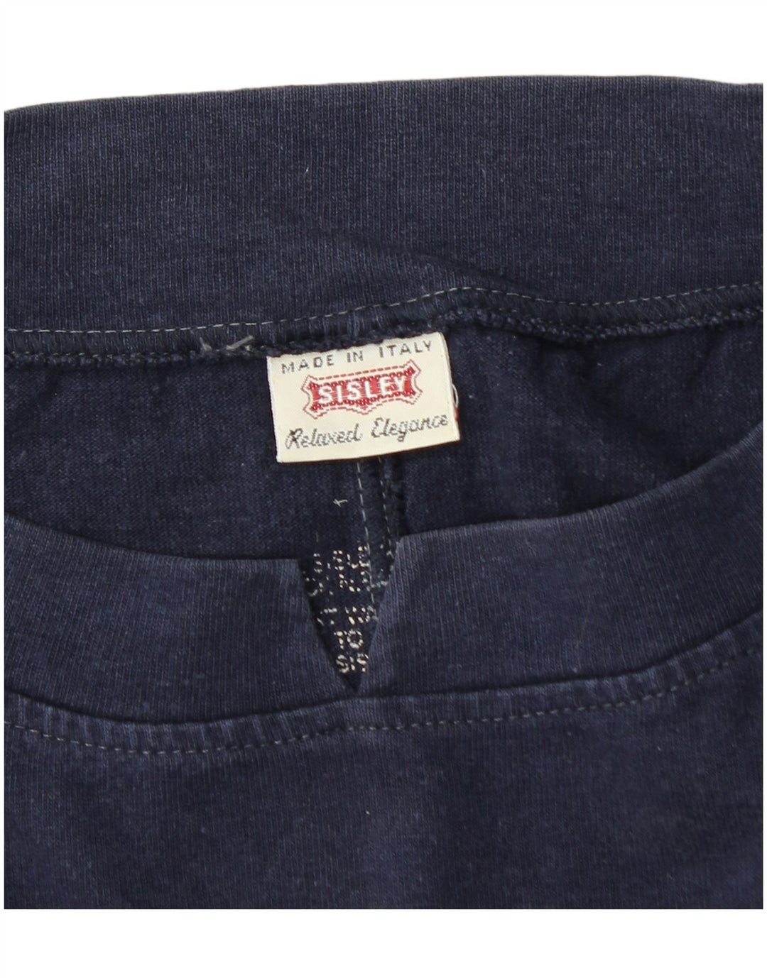 Sisley Womens Graphic Oversized Sweatshirt Jumper UK 14 Medium Navy Blue
