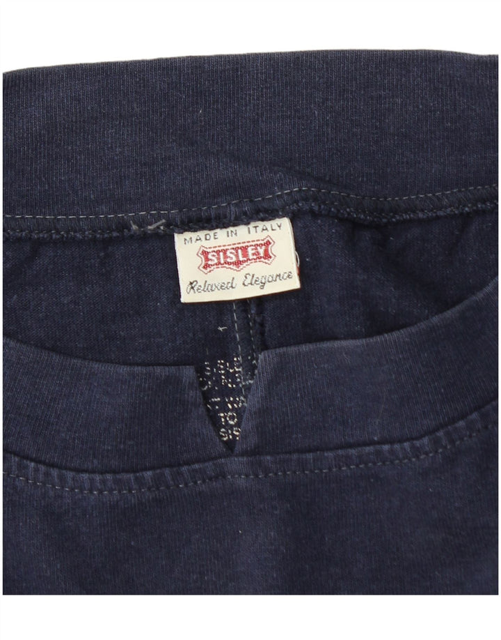 Sisley Womens Graphic Oversized Sweatshirt Jumper UK 14 Medium Navy Blue
