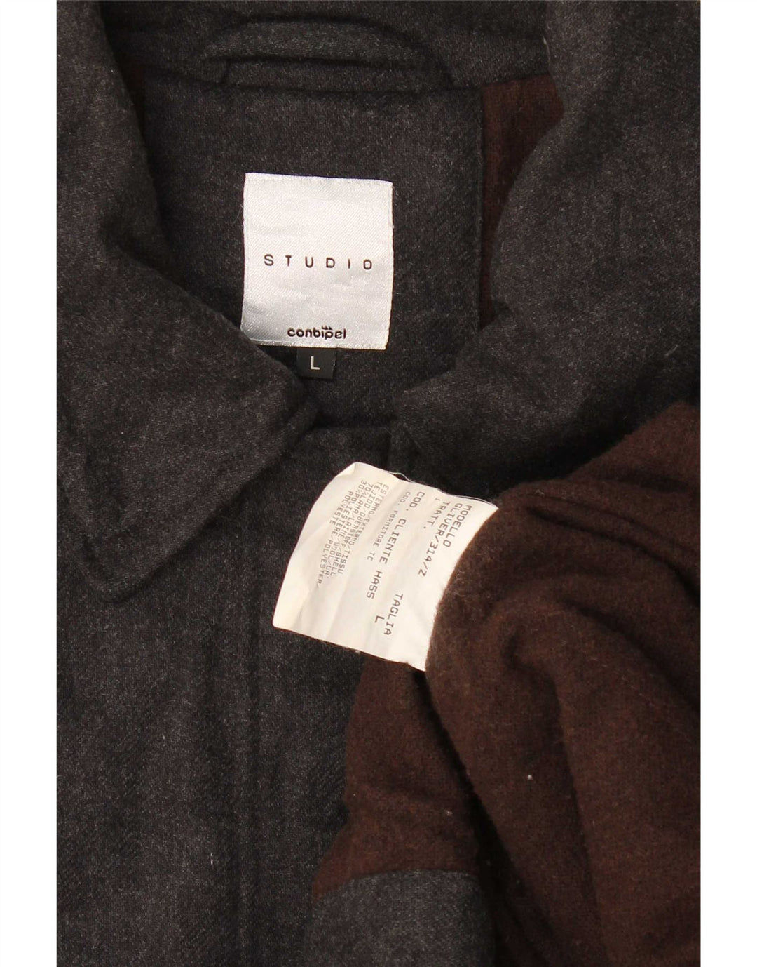Conbipel Mens Studio Overcoat UK 40 Large Grey Wool