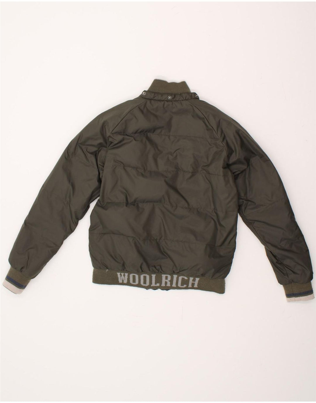 WOOLRICH Boys Graphic Padded Jacket 11-12 Years Green Polyester Vintage Woolrich and Second-Hand Woolrich from Messina Hembry 