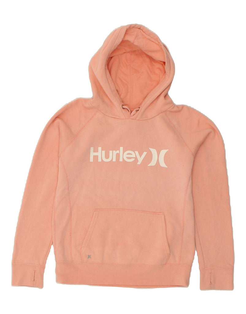 HURLEY Womens Graphic Hoodie Jumper UK 10 Small Pink Cotton | Vintage Hurley | Thrift | Second-Hand Hurley | Used Clothing | Messina Hembry 